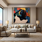 Vibrant Cubist Portrait of a Woman Painting
