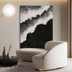 Plaster Art Black White Textured Painting