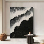 Black And White Wave Textured Wall Art