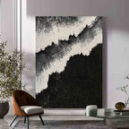Plaster Art Black White Textured Painting