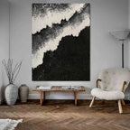 Black And White Wave Textured Wall Art