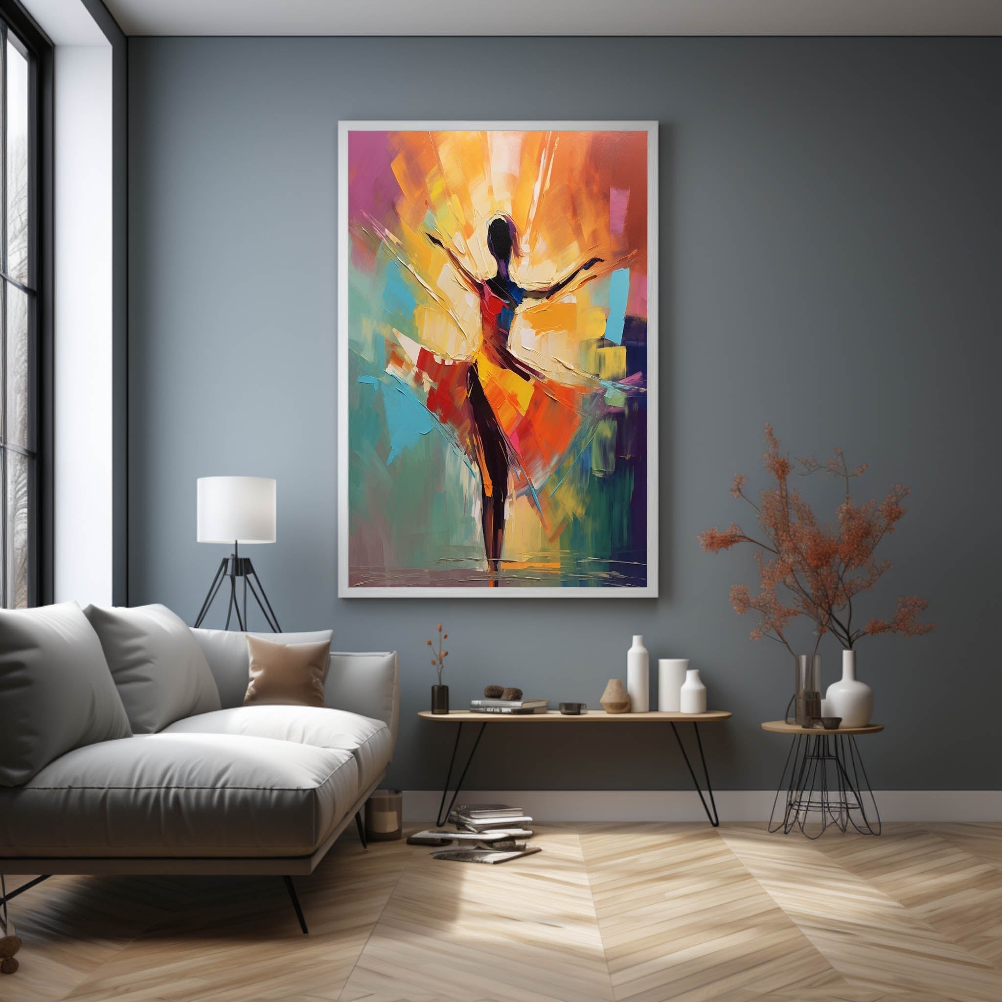 Palette Vibrant Dancer Impasto Painting