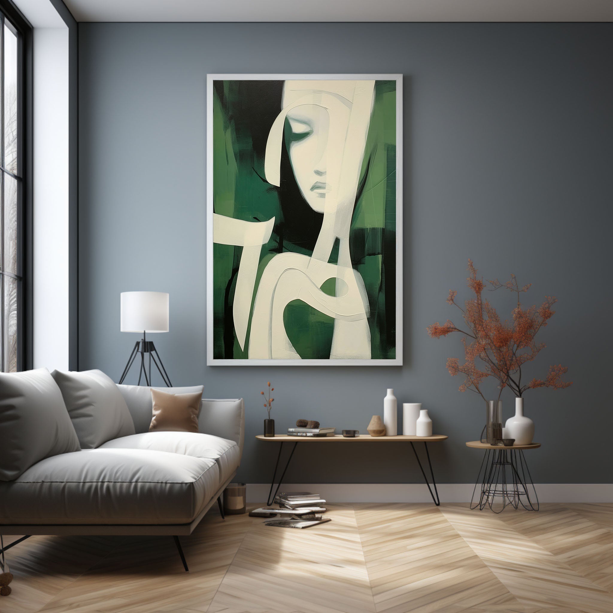 Abstract Female Portrait Oil Painting