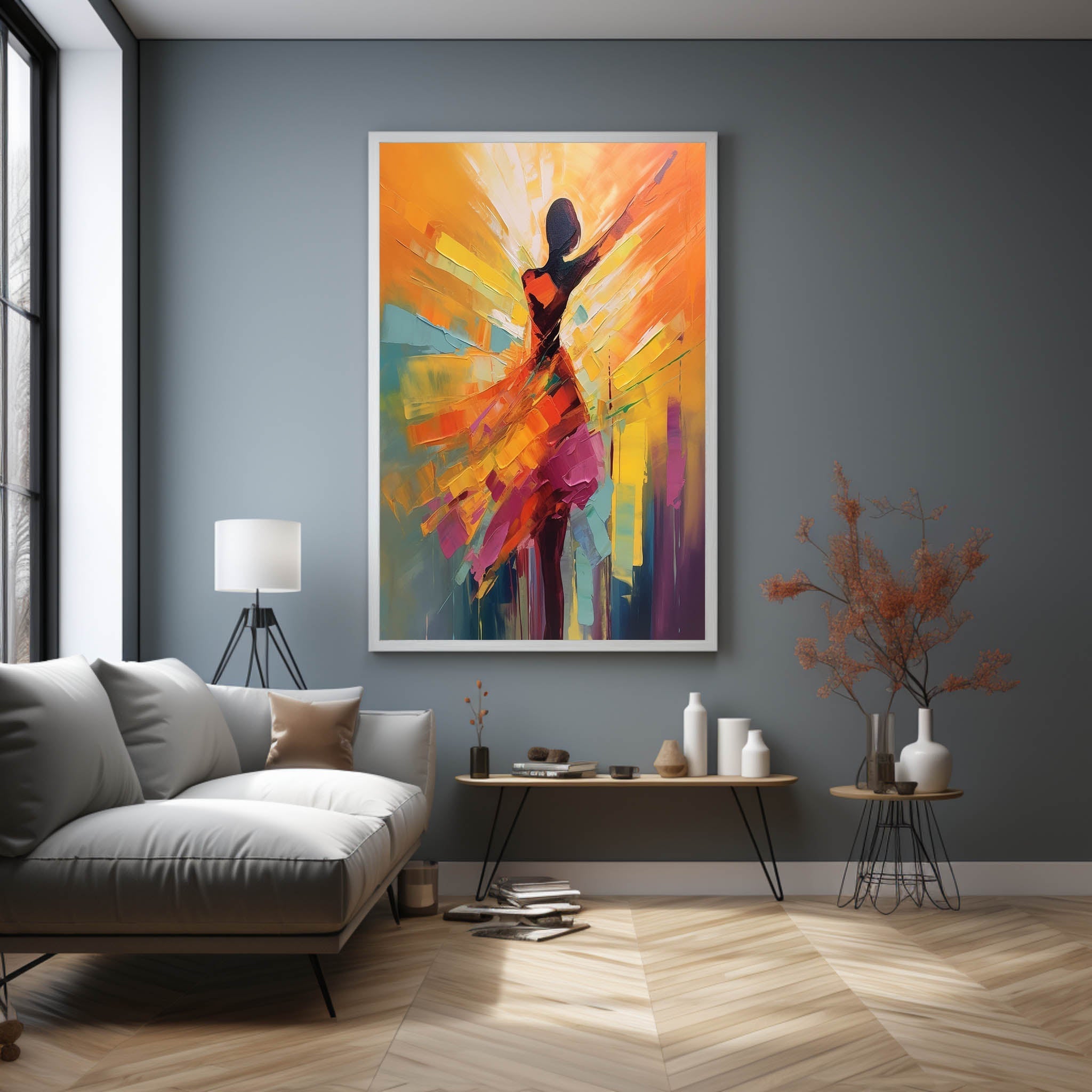 Palette Canvas Bold Impasto Ballerina Vibrant Art