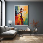 Palette Canvas Art Vibrant Abstract Dancer Painting Colorful Impasto