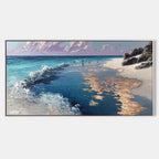 Golden Hour Beach Impasto Painting