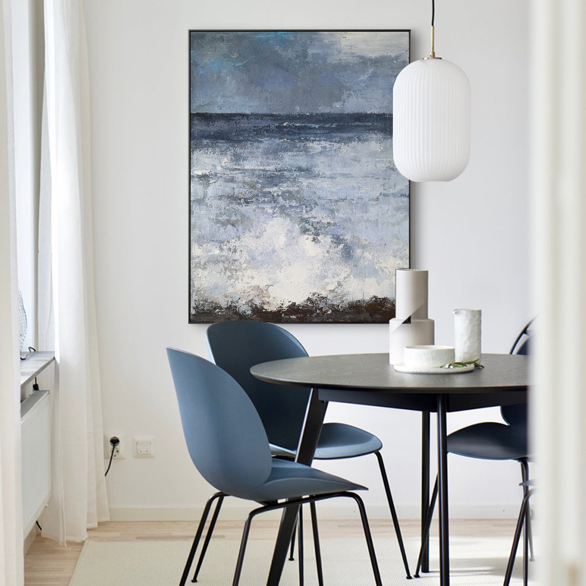 Monochrome Seascape Oil Painting