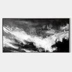 Monochrome Wave Abstract Painting