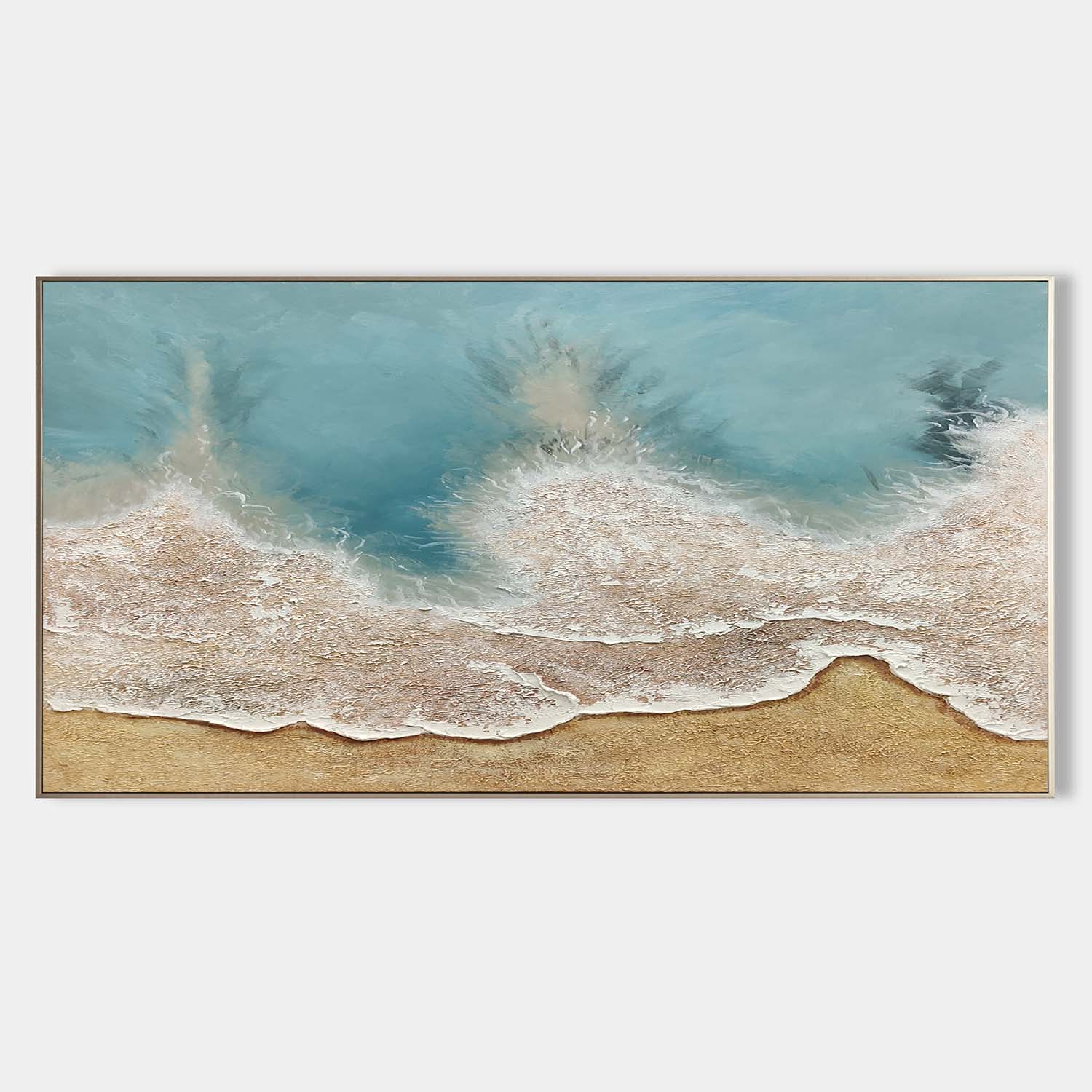 Textured Coastal Wave Painting