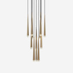 Chandelier Crystal Shade Brass Blackened Silver Luxe  Staircase