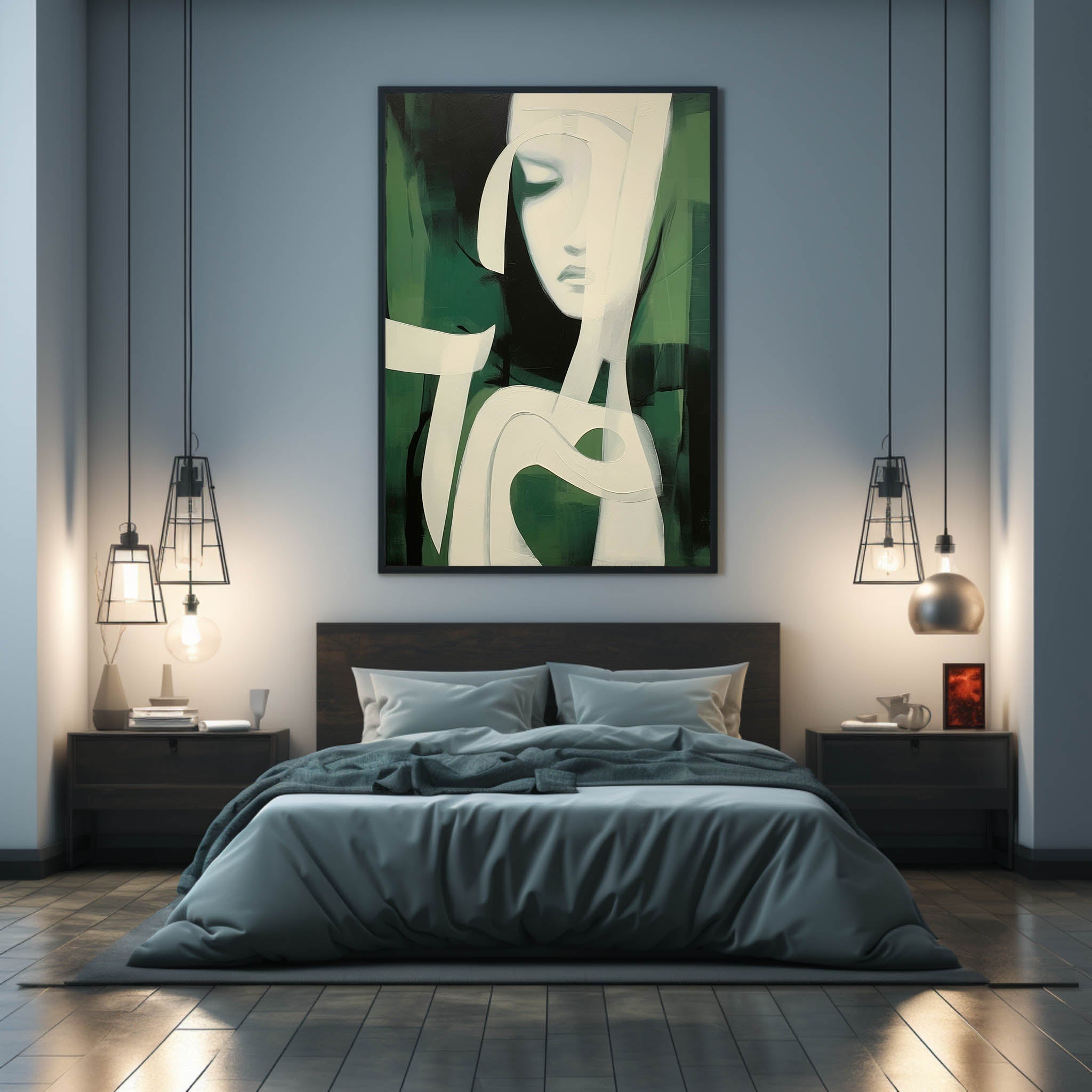 Abstract Female Portrait Oil Painting