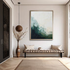 Emerald Ocean Wave Impasto Painting