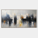 Neutral Oil Painting Urban Grid Textures Gold Colorful