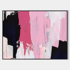 Bold Pink & Black Abstract Painting