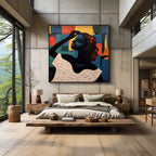 Vibrant Cubist Portrait of a Woman Painting