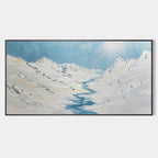 Textured Alpine Landscape Oil Painting