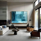 Cool-Tone Urban Oil Painting Textured Drips