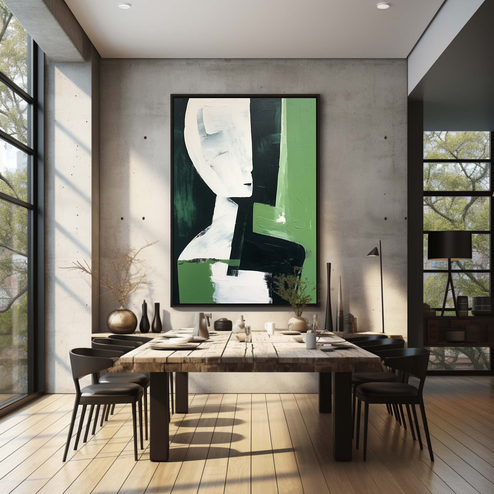 Contemporary Modern Geometric Figure Oil Painting