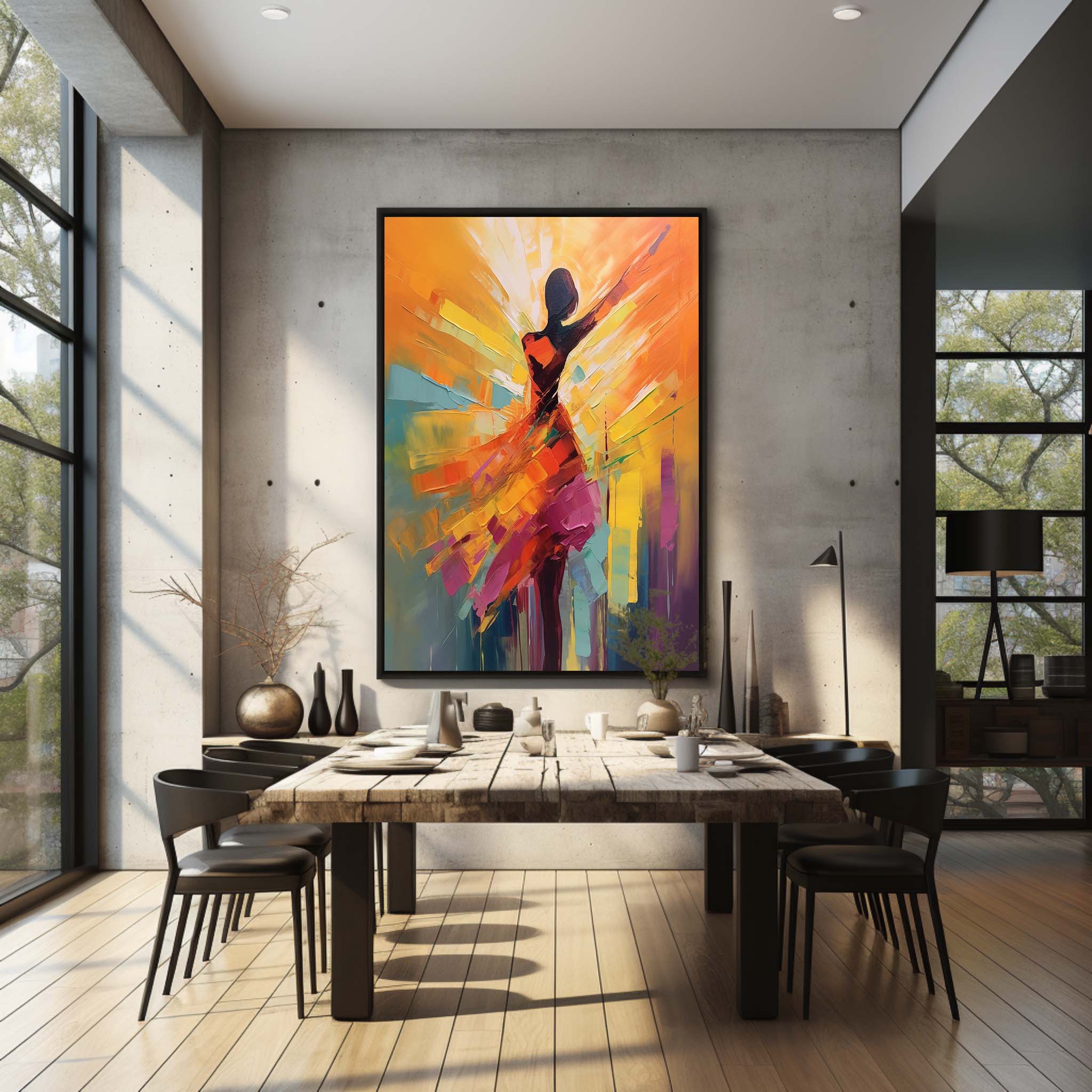Palette Canvas Bold Impasto Ballerina Vibrant Art