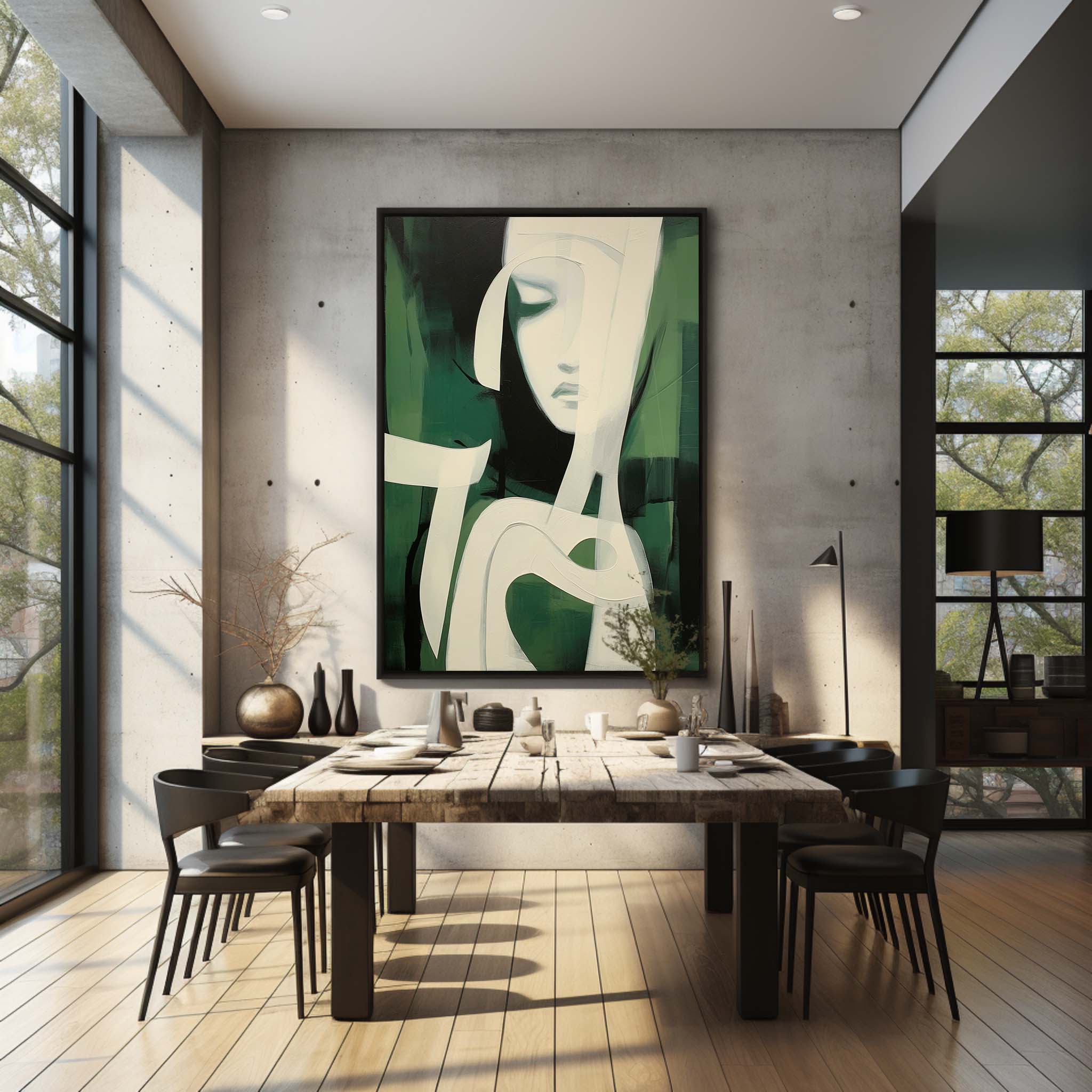 Abstract Female Portrait Oil Painting