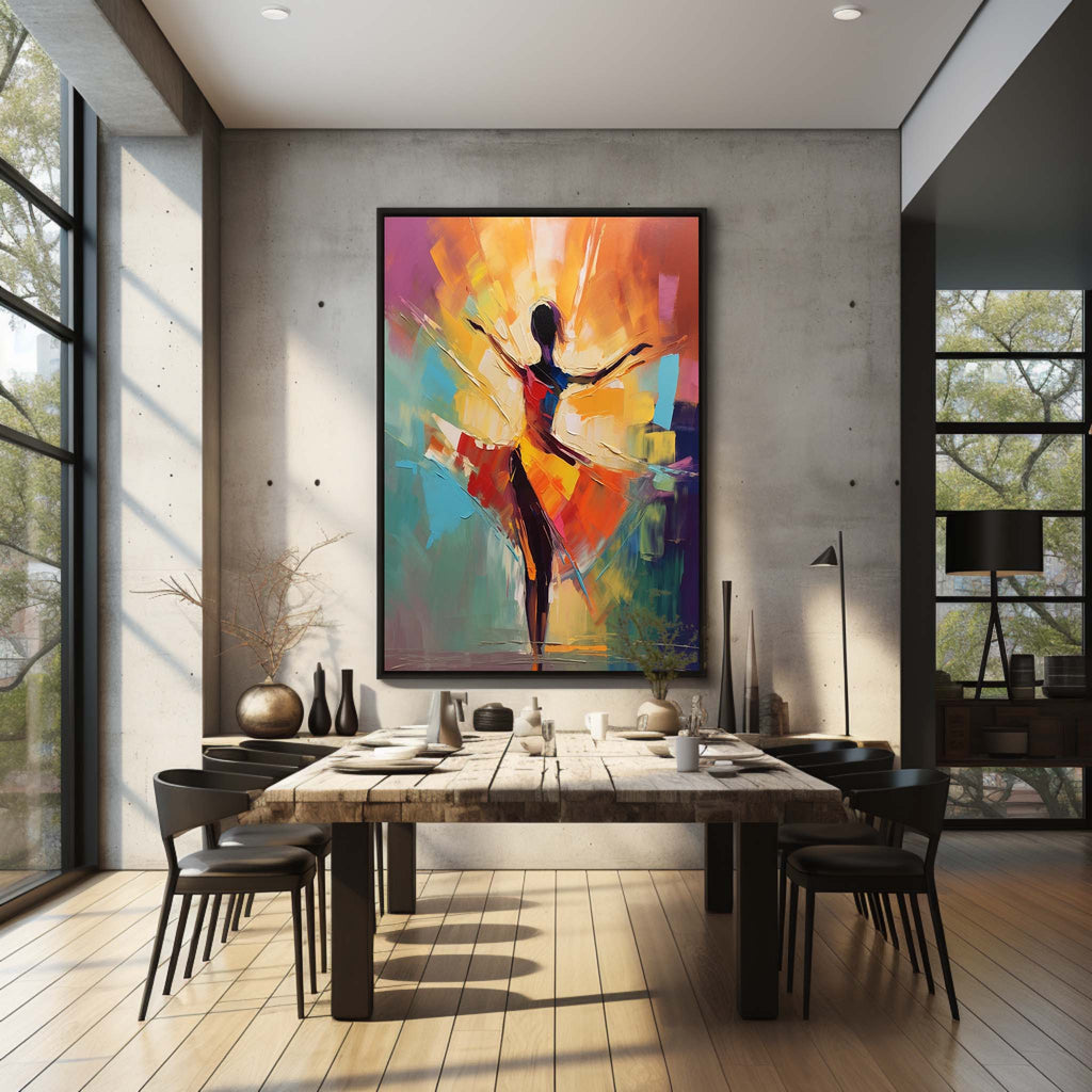 Palette Vibrant Dancer Impasto Painting