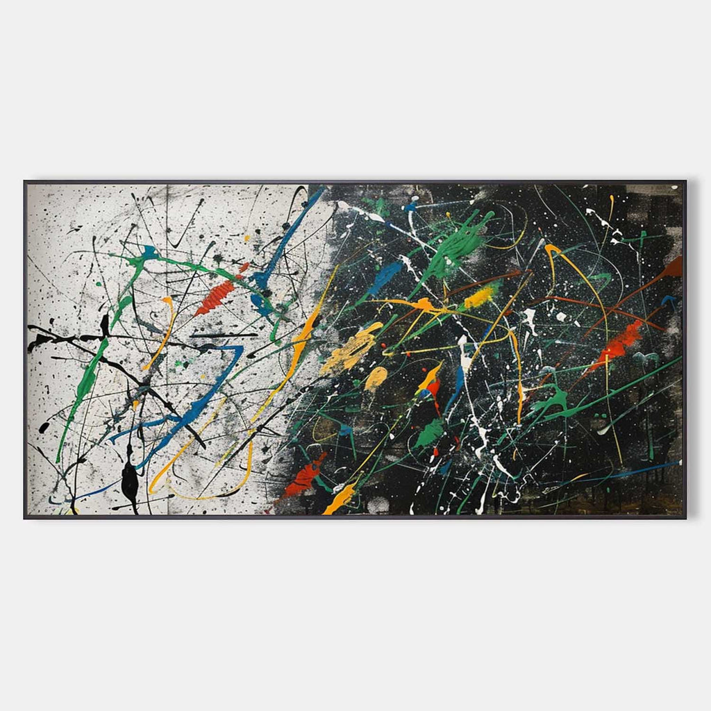 Textured Colorful Splatter Oil Painting Strokes Vibrant
