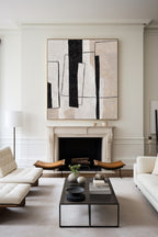 Geometric Monochrome Abstract Painting