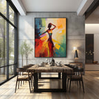 Palette Canvas Art Vibrant Abstract Dancer Painting Colorful Impasto