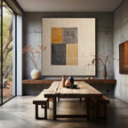 Wabi-Sabi Wall Art Textured Geometric Block