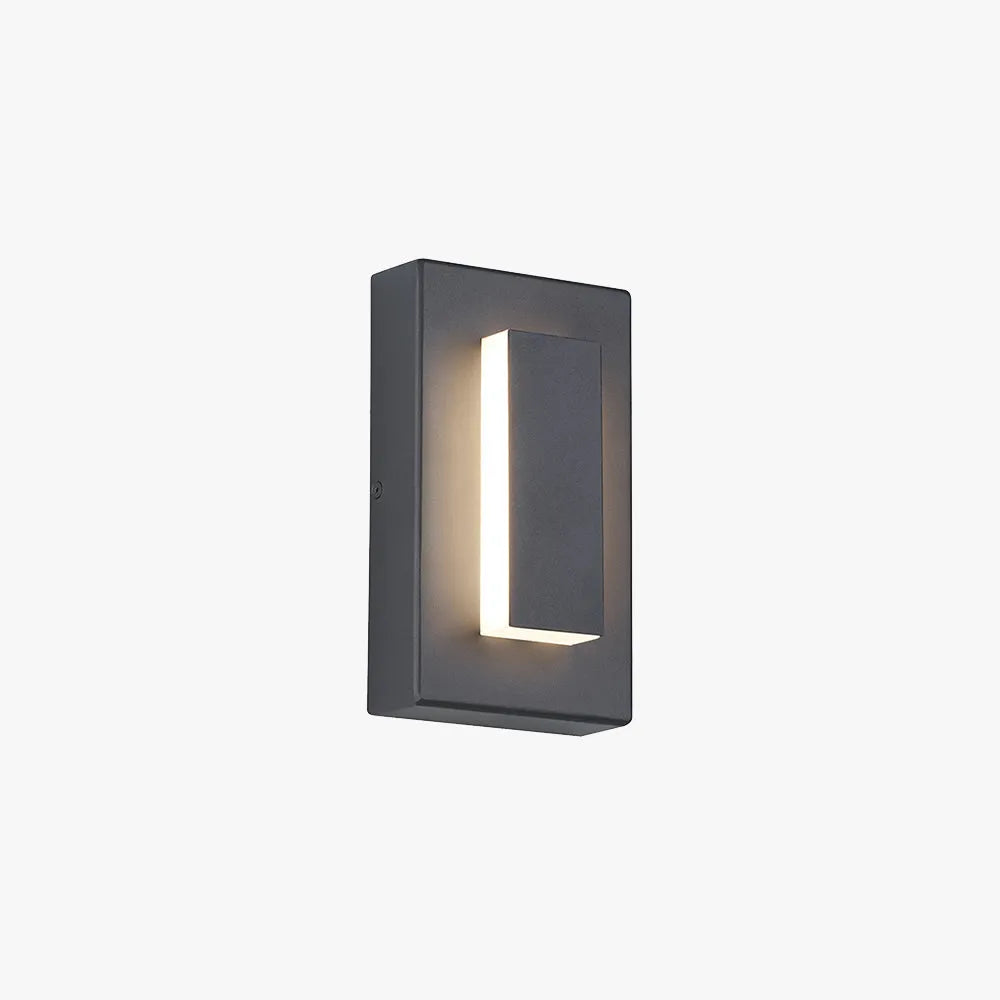 Kasso Modern Square Metal Outdoor Wall Lamp, Dark/Gray Bronze