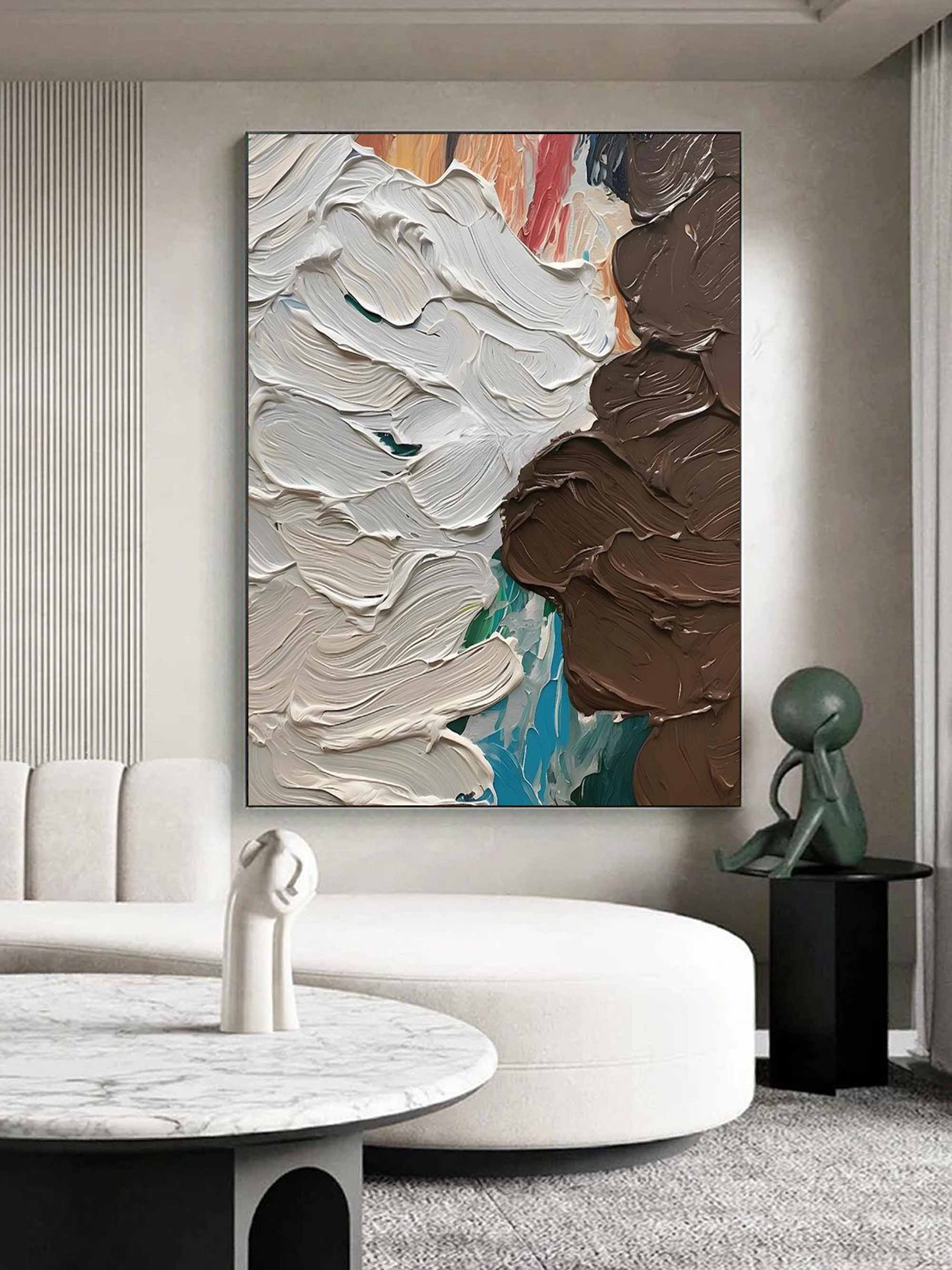 Wall Art Abstract Overlap Flowing Wabi-Sabi Linen