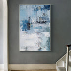 Coastal Breeze Abstract Oil Painting Vertical