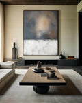 Minimalist Horizon Abstract Painting Vertical Textured