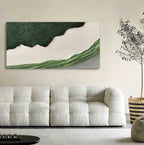 Green White Landscape 3D Textured Painting