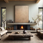 Light Brown Textured Geometric Patchwork Wall Art