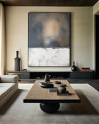 Minimalist Horizon Abstract Painting Vertical Textured