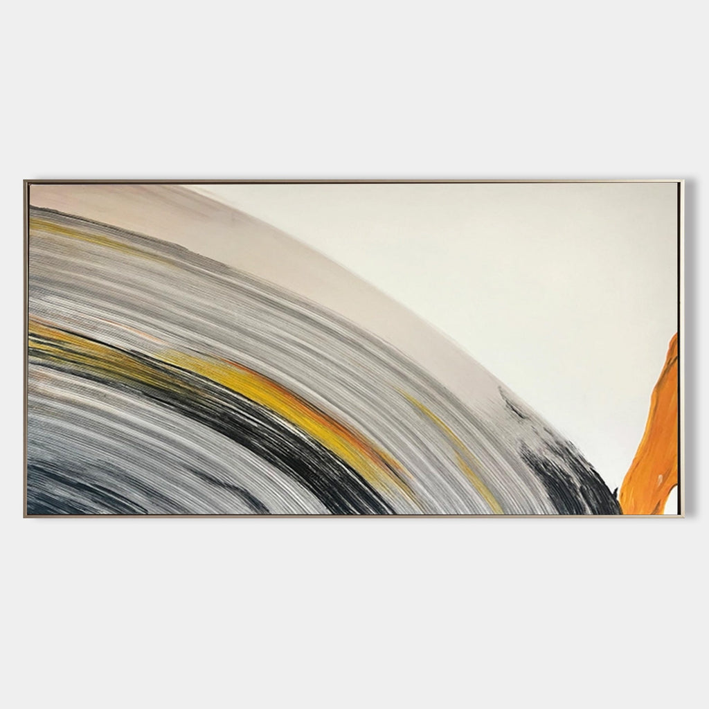 Dynamic Curved Brushstroke Oil Painting Long Wall Art