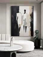 Abstract Couple Silhouette Impasto Painting