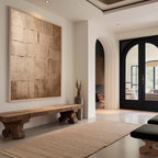 Earthy Neutral Textured Layered Panel Oil Painting