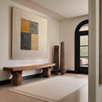 Wabi-Sabi Wall Art Textured Geometric Block