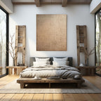Light Brown Textured Geometric Patchwork Wall Art