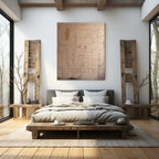 Wabi-Sabi Neutral Grid Texture Painting