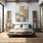 Neutral Geometric Abstract Bas-Relief Painting