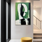 Dark Green Minimalist Figure Wall Art Luxury Decor