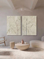 Wabi Sabi Bamboo Texture 2 Piece Wall Art Oriental