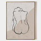 Minimalist Line Art Nude Silhouette Vertical