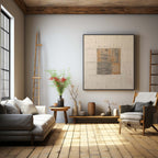 Neutral Geometric Textured Painting