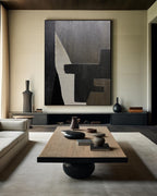 Minimalist Monochrome Geometric Abstract Painting