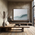 3D Textured Ocean Wave Painting Coastal Impasto Wall Art