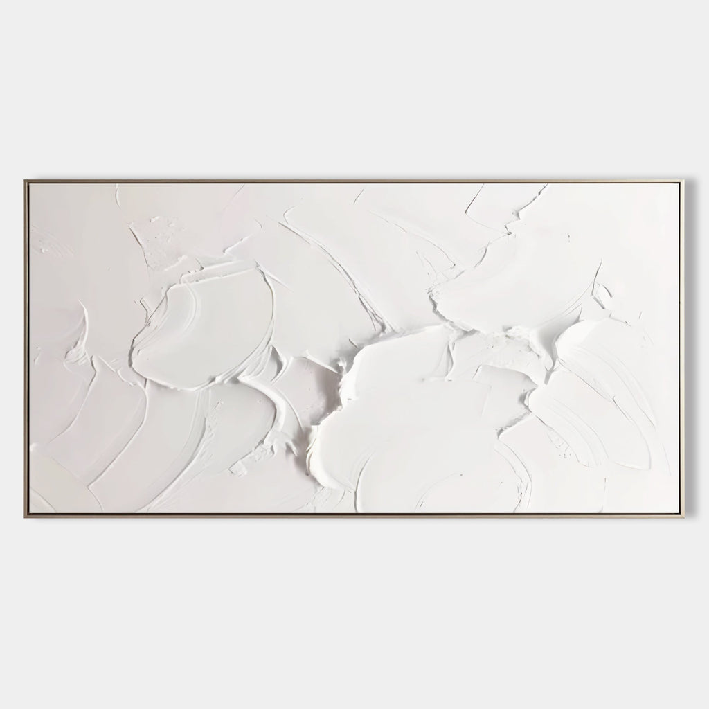Pure White Textured Impasto Painting
